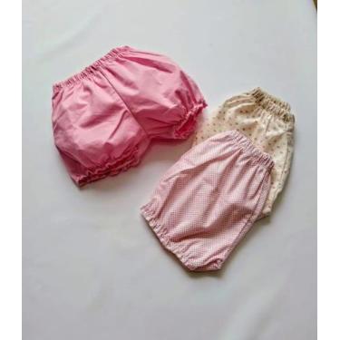 Imagem de Shorts Tapa Fralda Estampado para Bebê Menina 0 a 11 meses - tamanho M