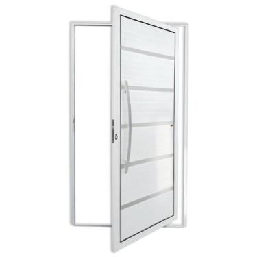 Imagem de Porta de Alumínio Pivotante Lambri 210x120cm com Puxador Premium Super