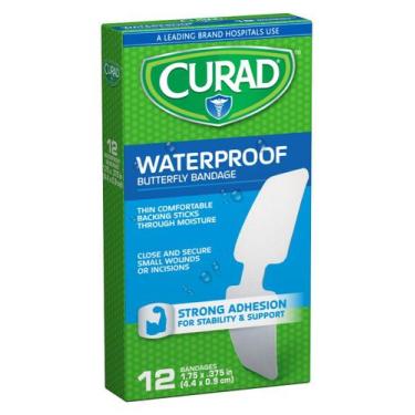 Imagem de Curativos Adesivos Borboleta Impermeáveis Curad 4,4x0,9 cm Pacote com 