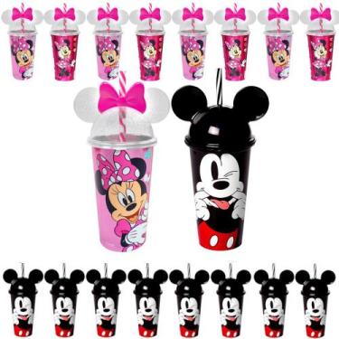 Imagem de Copo Minnie E Mickey Com Orelhas Para Festa Infantil Kit com 40 - Plas