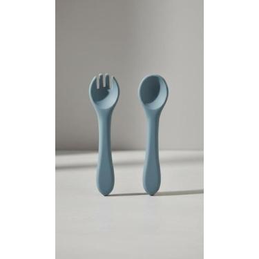 Imagem de Kit Garfo e Colher Silicone Bebê Alimentação - Congratulations Store