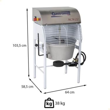 Imagem de Máquina de Cozimento e Misturadora a Gás MCM 22 Epóxi Bivolt 22L Cinza G.Paniz