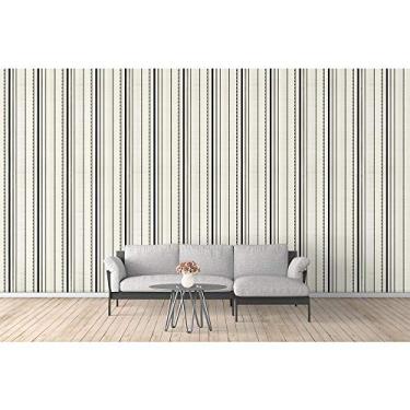 Imagem de Papel de Parede Lavável - Rolo com 10m x 53cm - Palha com Listras em Cinza e Preto - LMS-PPH-120903