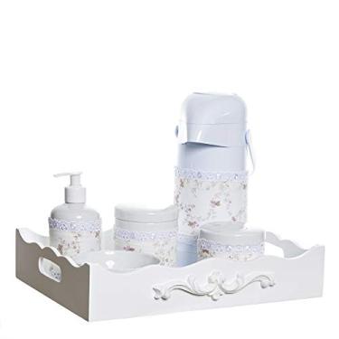 Imagem de Potinho de Mel Kit Higiene Resina Arabesco com Porta Álcool-Gel e Capa, Branco