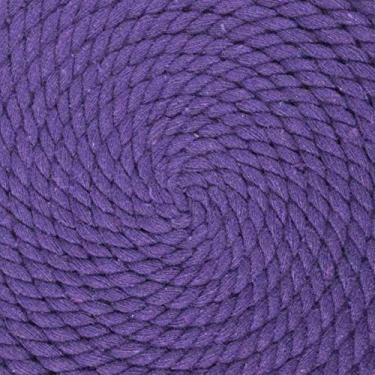 Imagem de Corda de algodão trançado natural West Coast Paracord – Corda artesanal – Corda tripla super macia e forte para esportes, decoração, artesanato, macramê, uso interno (3,5 cm x 1,8 m, roxo)