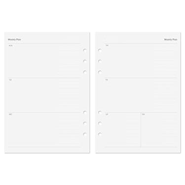 Imagem de Recargas de inserção Discagenda Planner 6 orifícios para anel 120 gsm 80 lb, Weekly, A5