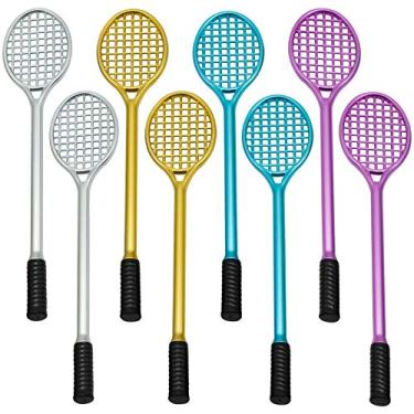 Imagem de Caneta esferográfica Maydahui 12 peças Badminton em forma de raquete caneta esporte acessório caneta tinta gel preta para meninos meninas entusiasta esportiva