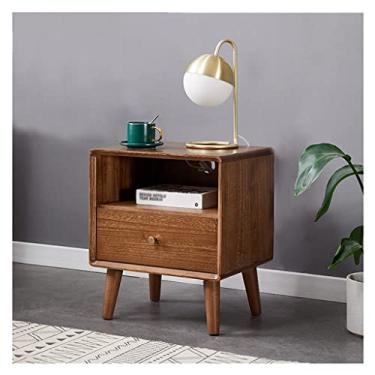 Imagem de Mesas laterais de cama com gaveta única mesa de cabeceira de madeira moderna minimalista pequeno apartamento quarto mini armário armário casa cabeceira mesas de cabeceira para quarto (cor : E)