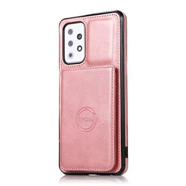 Imagem de Carteira de ímã de carro de luxo para samsung galaxy a22 a32 4g a12 a42 a52 a72 a82 5g s20 s21 s22 plus capa de suporte multi cartões, ouro rosa, para s20 ultra