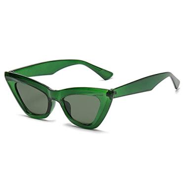 Imagem de Óculos de sol retrô olho de gato moda feminina colorido verde óculos de sol senhora vintage tons óculos óculos lunette de soleil, verde, verde, como a imagem