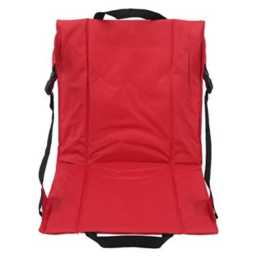 Imagem de Almofada de assento de estádio portátil, almofada de cadeira de praia com suporte para as costas, assento de arquibancada leve com bolso de armazenamento para esportes ao ar livre
