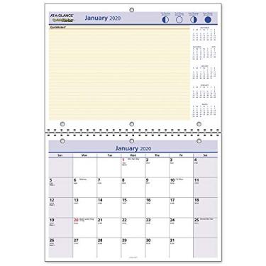 Imagem de AT-A-GLANCE Calendário de mesa e parede mensal 2020, QuickNotes, 28 x 20 cm, pequeno, encadernado com fio (PM5028)