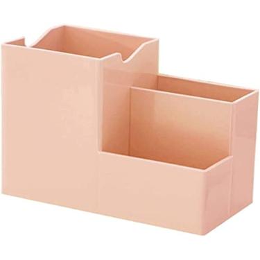 Imagem de Organizador de armazenamento de armazenamento, suporte de mesa de organizador multifuncional, recipiente de armazenamento de armazenamento, ferramentas de maquiagem, rack, escola, mesa de escritório, organizador (vermelho)