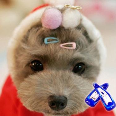 Imagem de PET SHOW Cachecol de cabelo pequeno com clipes de encaixe para cuidados de animais de estimação, produtos para cuidados com cães, gatos, filhotes de cachorro, acessórios de cabelo curto, cor aleatória, pacote com 20