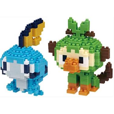 Imagem de Nanoblock S – Conjunto de 2 – Grookey and Sobble (Sarunori e Messon no Japão) – Personagens Pokémon Ajustáveis (Importado do Japão)