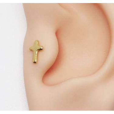 Imagem de Piercing Cruz Folheado