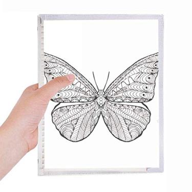 Imagem de Lindo caderno de desenho de borboleta com desenho de animais, diário de folhas soltas, recarregável, papelaria