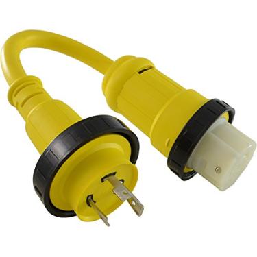 Imagem de Conntek Cabo adaptador Marine Shore Pigtail 30 Amp Shore macho para conector fêmea 50 Amp 125 Volt Shore