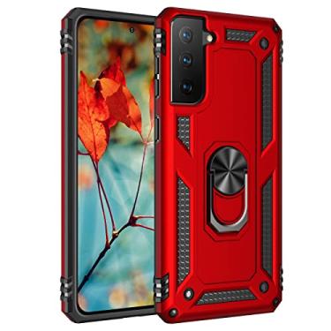 Imagem de Caso de capa de telefone de proteção Para o caso Samsung Galaxy S30 Plus, para Samsung Galaxy S21 Plus Case Celular com caixa de suporte magnético, proteção à prova de choque pesada (Color : Rojo)