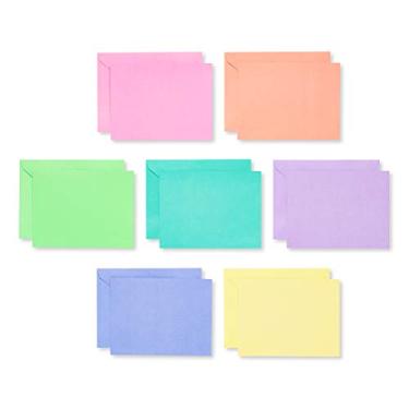 Imagem de American Greetings Cartões em branco de painel único a granel com envelopes, cores pastel brilhantes (200 unidades)