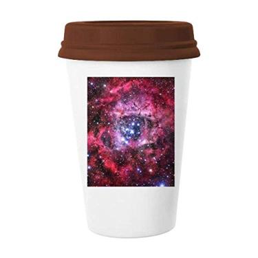 Imagem de Caneca com estampa de nebulosa rosa vermelha monoceros, roseta, caneca de café para beber vidro cerâmica copo tampa
