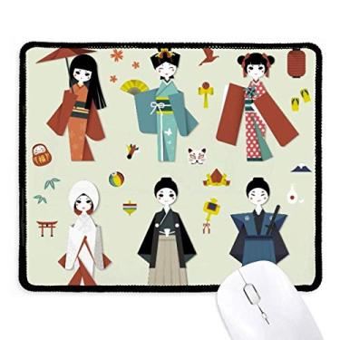 Imagem de Mousepad tradicional japonês para meninas locais com borda costurada, tapete de borracha para jogos