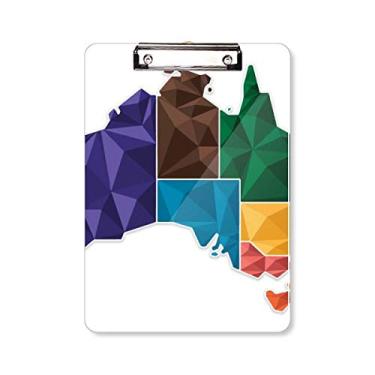 Imagem de Prancheta colorida com mapa da Austrália A4