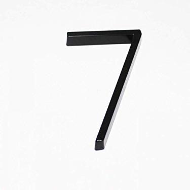 Imagem de Número de casa flutuante 3D preto de 12,7 cm 0-9 alfabeto moderno AB número de porta para casa ao ar livre, placa de sinalização, liga, durável, à prova de intempéries