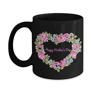 Imagem de Caneca de café com design de flores Happy Mother's Day