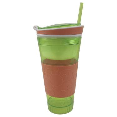 Imagem de Copo Mágico 2 Em 1 Canudo Antivazamento Sucos Compartimento