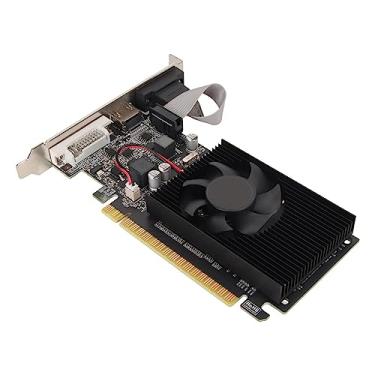 Imagem de Placa Gráfica GT 610 de 1 GB, Placa Gráfica para Jogos DDR3 PCI Express X16 2.0 de 64 Bits Com Porta HDMI VGA DVI e Ventoinha Silenciosa para Computadores de Mesa