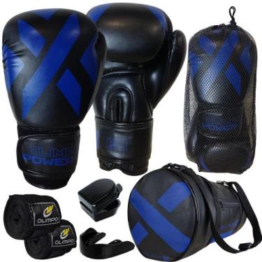 Imagem de Kit Boxe Muay Thai Luva + Bandagem + Bucal + Bolsa - Olimpo Esportes