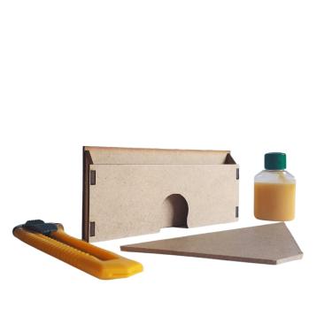 Imagem de Kit Instalação Gabarito e Cola Para Rodapé EVA 5x1cm MeuRodapé