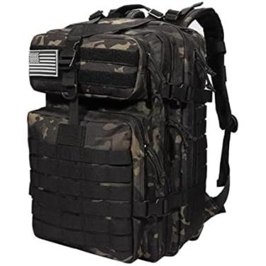 Imagem de Mochila Escolar De Náilon Mochila À Prova D'água Para Atividades Ao Ar Livre Para Esportes Acampamento Caminhadas Caminhadas Bolsa,Camo Preto (50l),A,bonny369