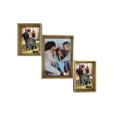 Imagem de Quadro 3 Fotos (2)10x15cm e (1)15x21cm