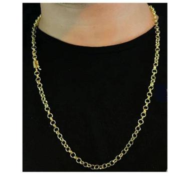 Imagem de Cordão Elo Portugues 5mm De Moeda Antiga Parecido Com Ouro