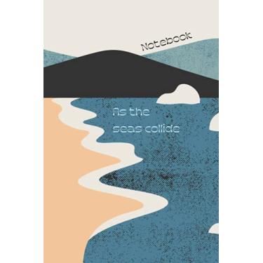 Imagem de As The Seas Collide Notebook: Beach Waves Design | Organic Textures Collage Dotted Grid Matrix Journal | Organized Planner | Simple Diary | ... | For Office, School, College Notes