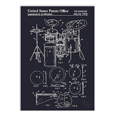 Imagem de Placa Decorativa Bateria Instrumento Musical Poster Musica