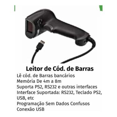 Imagem de Leitor Código De Barras Laser Com Fio Usb Kp-1017