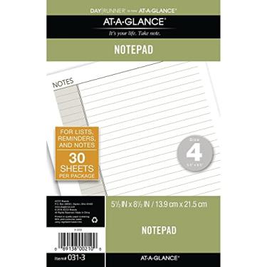 Imagem de AT-A-GLANCE Bloco de notas pautado Day Runner, 87275 DIA-TIMER, reabastecimento, folha solta, sem data, para agenda, 14 x 21 cm, tamanho 4, 32 folhas/pacote (031-3)