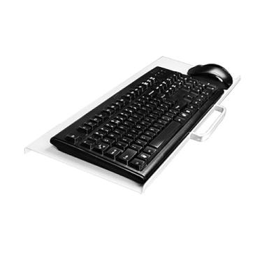 Imagem de VESA suporte para teclado e mouse,bandeja para teclado de computador em alumínio com 3MM de espessura，Braço do suporte do monitor suporte para teclado pc，VESA100*100mm 0.9kg bandeja de teclado