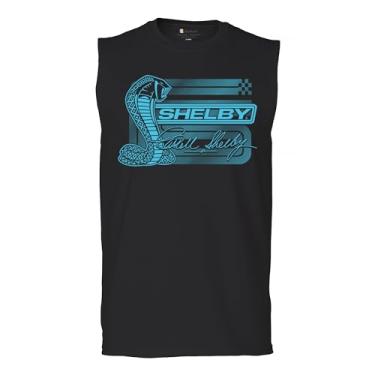 Imagem de Camiseta masculina com logotipo Aqua Shelby Cobra American Muscle Car Legendary Mustang GT500 Performance Powered by Ford, Preto, GG