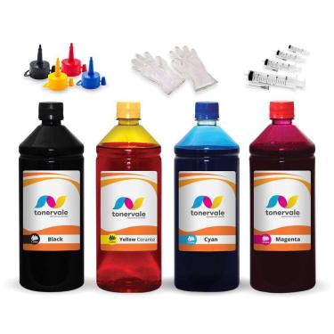 Imagem de Kit 4 Tinta Para Epson L4150 T504120 CMYK 1 Litro