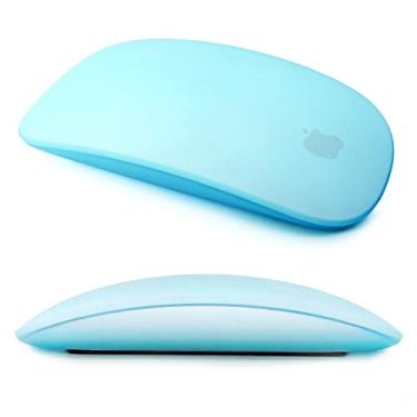 Imagem de IRAINSUN Capa de silicone para mouse para Apple Magic Mouse 1 e 2, à prova de quedas, à prova de poeira, capa ultrafina (azul)