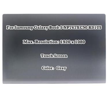 Imagem de Substituição de 33.8 cm para Samsung Galaxy Book S NP767XCM-K01US SM-W767 FHD 1920x1080 LCD LED Touch Screen Painel Digitalizador Assembléia Display Cinza Completo