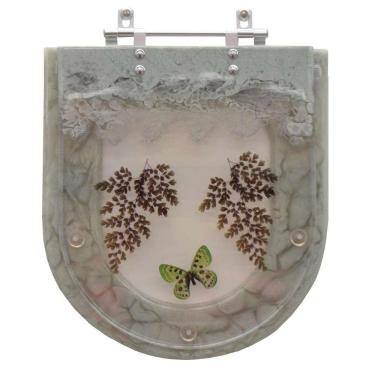 Imagem de Assento Sanitário Decorado Riviera Verde (Água Marinha) Para Celite