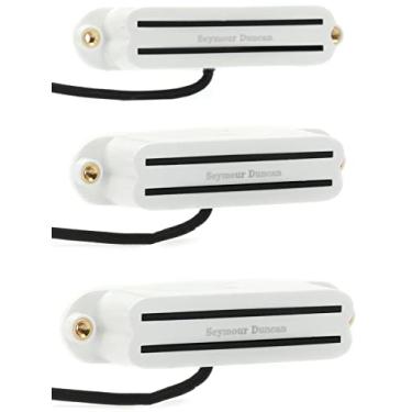 Imagem de Seymour Duncan SCR-1 Cool Rails Strat Single Coil Size Humbucker Pickup Conjunto de 3 peças - Branco