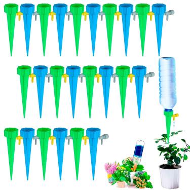 Imagem de 24 Gotejador Bico Automático Acoplável Garrafa Irrigação Regulavel Vasos Plantas Jardim Aspersão Gotejamento