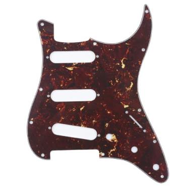 Imagem de Musiclily 11 Furos Escudo SSS Pickguard Strato para Guitarra Fender EUA/Mexicana Made Stratocaster Standard Estilo Moderno, 4 Camadas Tortoise Shell