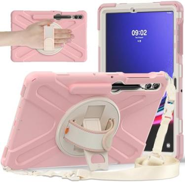 Imagem de Estojo protetor à prova de choque Heavy Duty Shockproof TPU Case Compatible with Samsung Galaxy Tab S9 Plus 12.4 Inch 2023 X810/X816B/X818U,Protective Cover Drop-Proof Shock-Proof W Rotating Kickstand